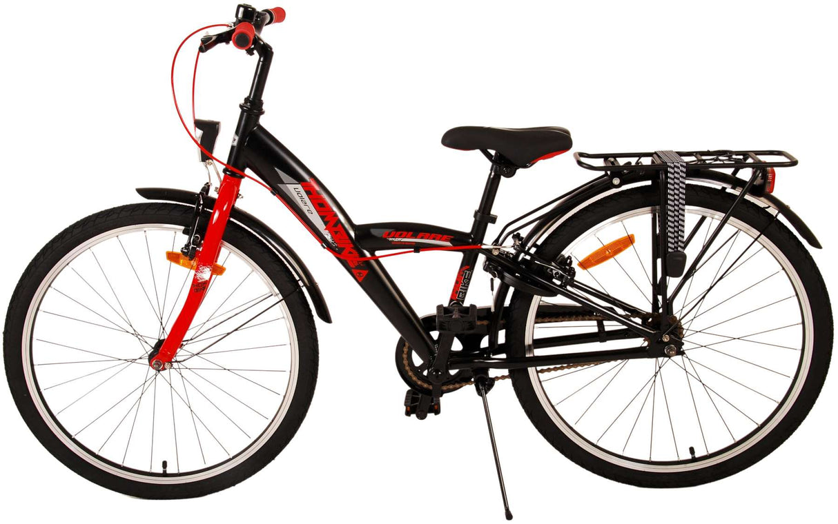 Volare Thombike Kinderfahrrad - Jungen - 24 Zoll - Schwarz Rot - Zweihandbremsen