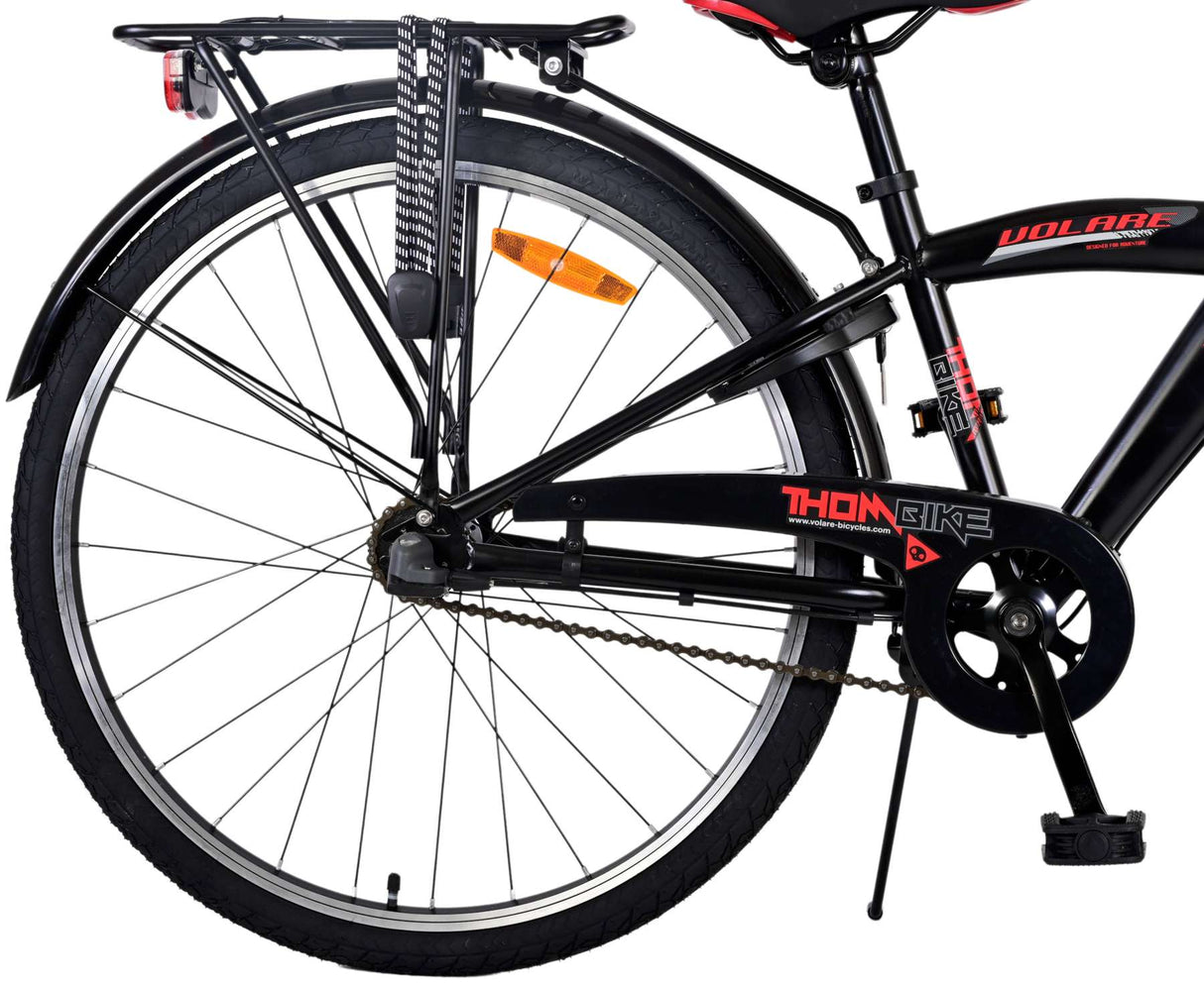 Volare Thombike Kinderfahrrad - Jungen - 26 Zoll - Schwarz Rot - 3 Gänge