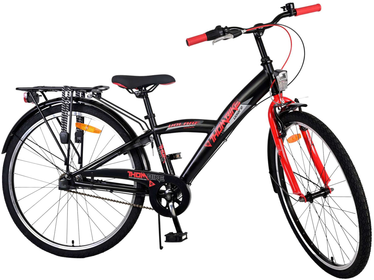 Volare Thombike Kinderfahrrad - Jungen - 26 Zoll - Schwarz Rot - 3 Gänge