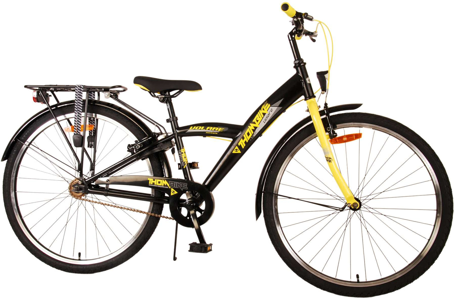 Volare Thombike Kinderfahrrad - Jungen - 26 Zoll - Schwarz-Gelb - Zweihandbremsen