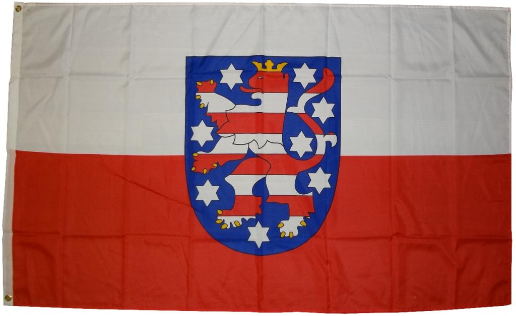 Flagge Thüringen 90 x 150 cm Fahne mit 2 Ösen 100g/m² Stoffgewicht Hissflagge Hissen