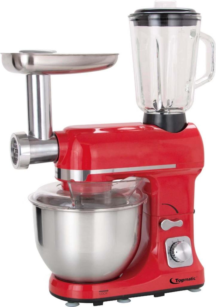 Topmatic PKM-1800.1BG Rot Multifunktion Mixer 1800W Fleischwolf Knetmaschine