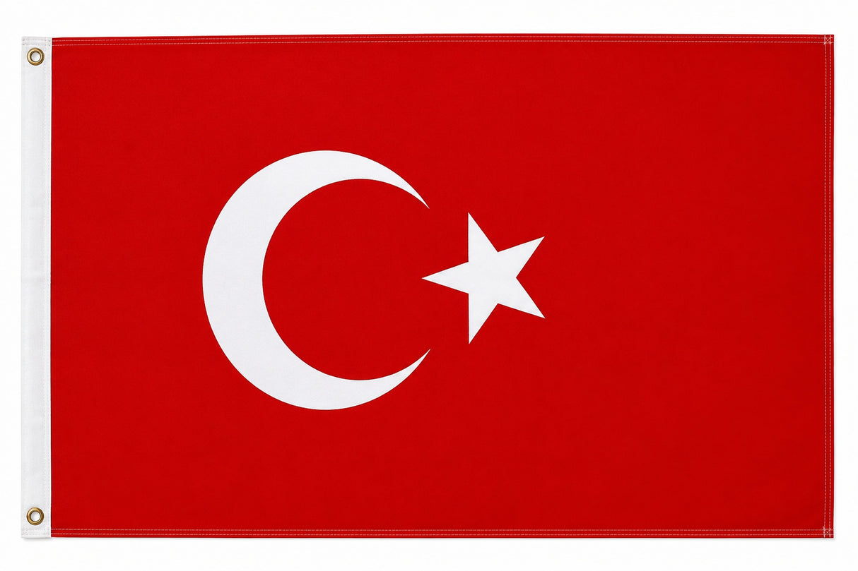 Flagge Türkei 90 x 150 cm Fahne mit 2 Ösen 100g/m² Stoffgewicht Hissflagge für Mast