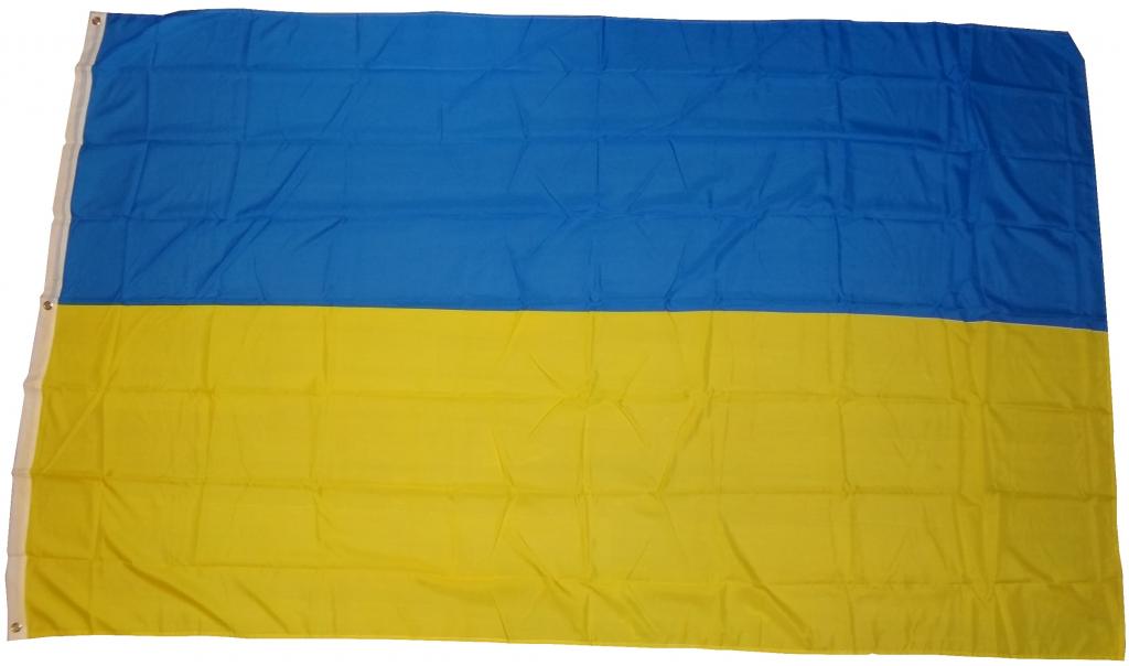 Flagge Fahne Ukraine 250 x 150 cm mit 3 Metallösen Hissflagge zum Hissen für Mast