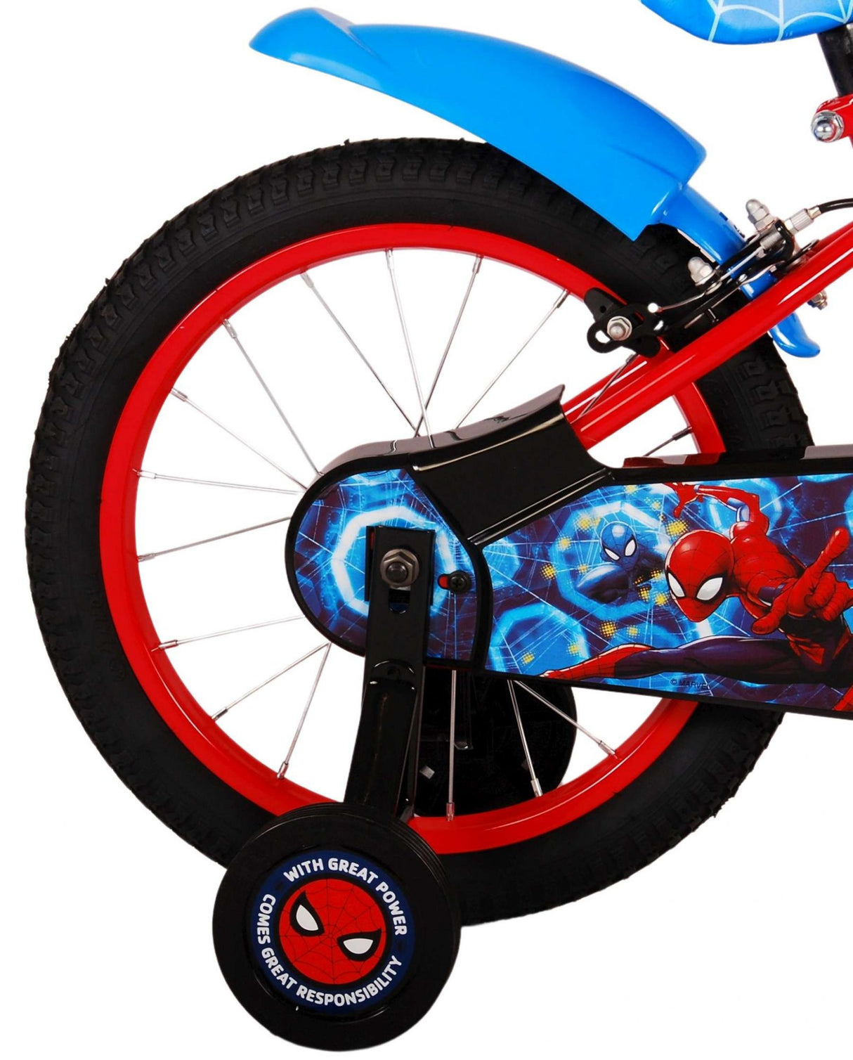Volare Ultimate Spider-Man Kinderfahrrad - Jungen - 16 Zoll - Blau/Rot - Zwei Handbremsen