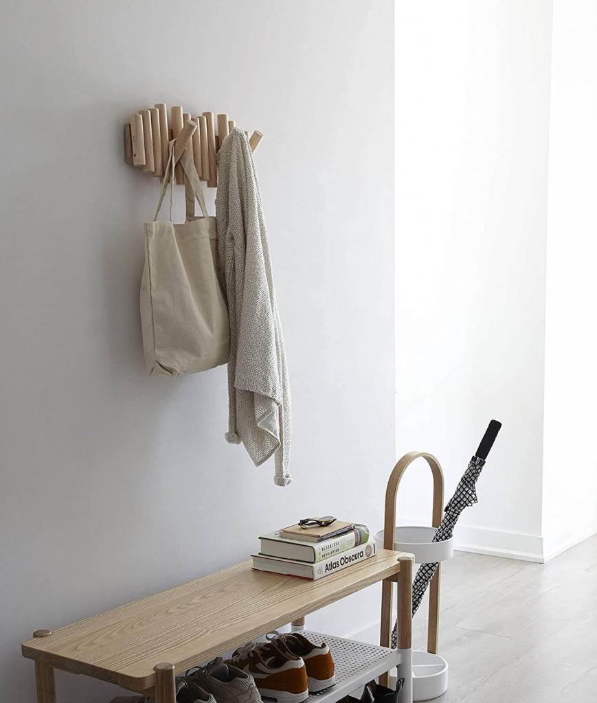 Umbra Picket mit 5 Garderobenhaken natural 1011471-390 Garderobenleiste Wandhaken Kleiderhaken