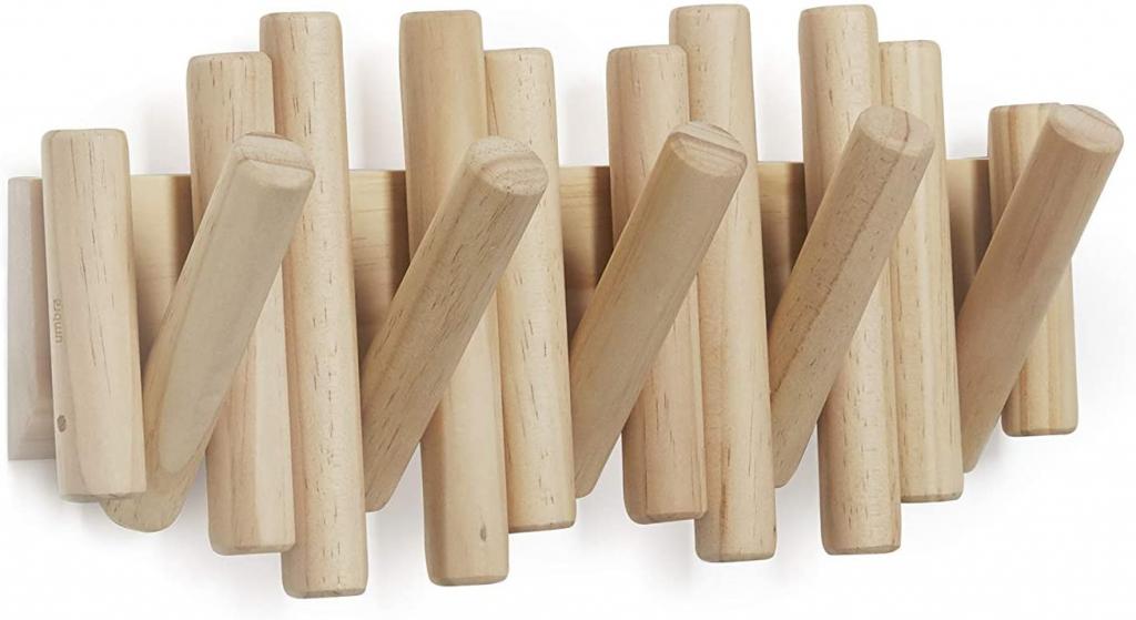 Umbra Picket mit 5 Garderobenhaken natural 1011471-390 Garderobenleiste Wandhaken Kleiderhaken