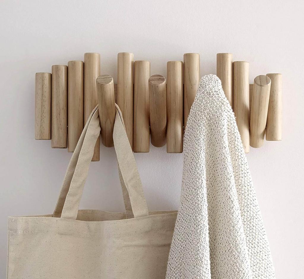 Umbra Picket mit 5 Garderobenhaken natural 1011471-390 Garderobenleiste Wandhaken Kleiderhaken