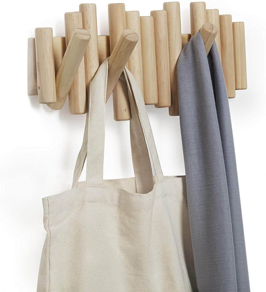 Umbra Picket mit 5 Garderobenhaken natural 1011471-390 Garderobenleiste Wandhaken Kleiderhaken