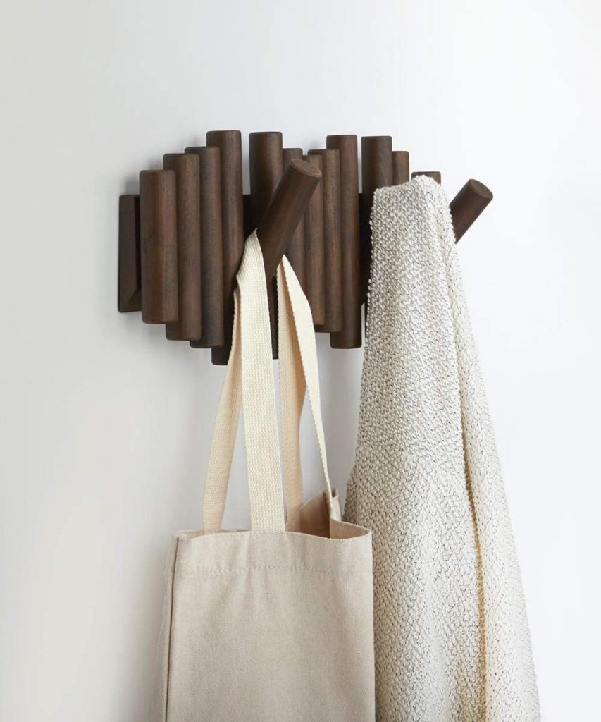 Umbra Picket mit 5 Garderobenhaken 1011471-746 walnussfarben Garderobenleiste