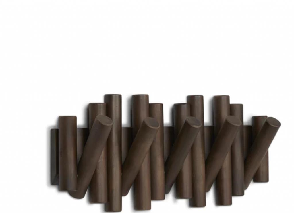 Umbra Picket mit 5 Garderobenhaken 1011471-746 walnussfarben Garderobenleiste