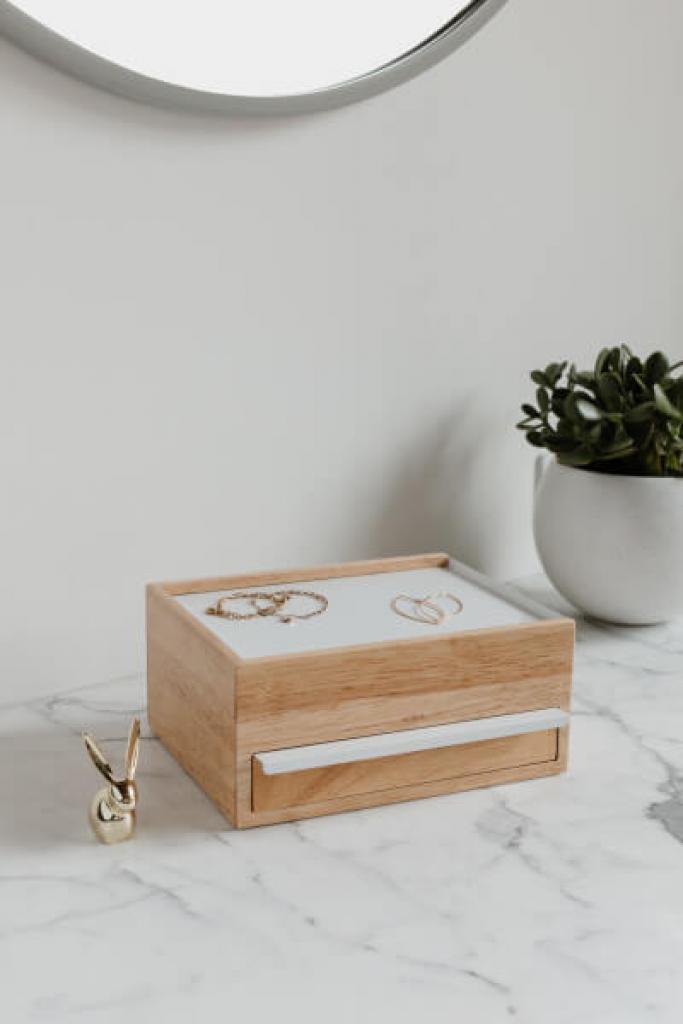 Umbra STOWIT Schmuckkasten 290245-668 in weiß / Holz Design Schmuckbox Etui Aufbewahrung