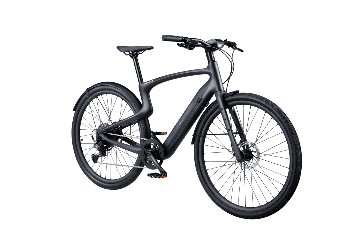 Urtopia Carbon 1 Pro E-Bike Größe M – 17 kg leichtes Pedelec mit Carbonrahmen, 130 km Reichweite, GPS-Diebstahlschutz, Fingerabdruck-Start, Navigation & Smartbar, 10-Gang