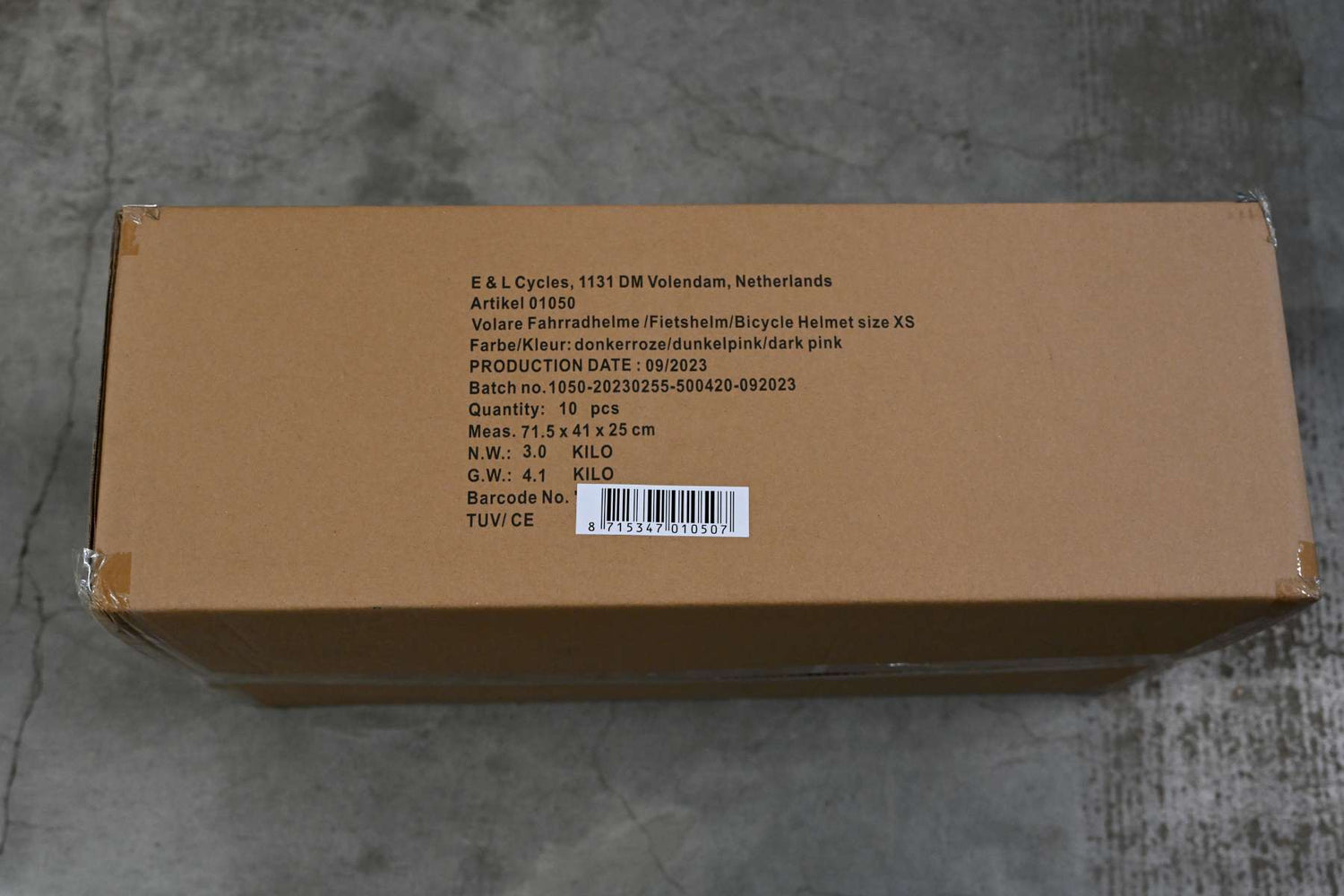 Verpackung Kinderhelm in pink für Mädchen