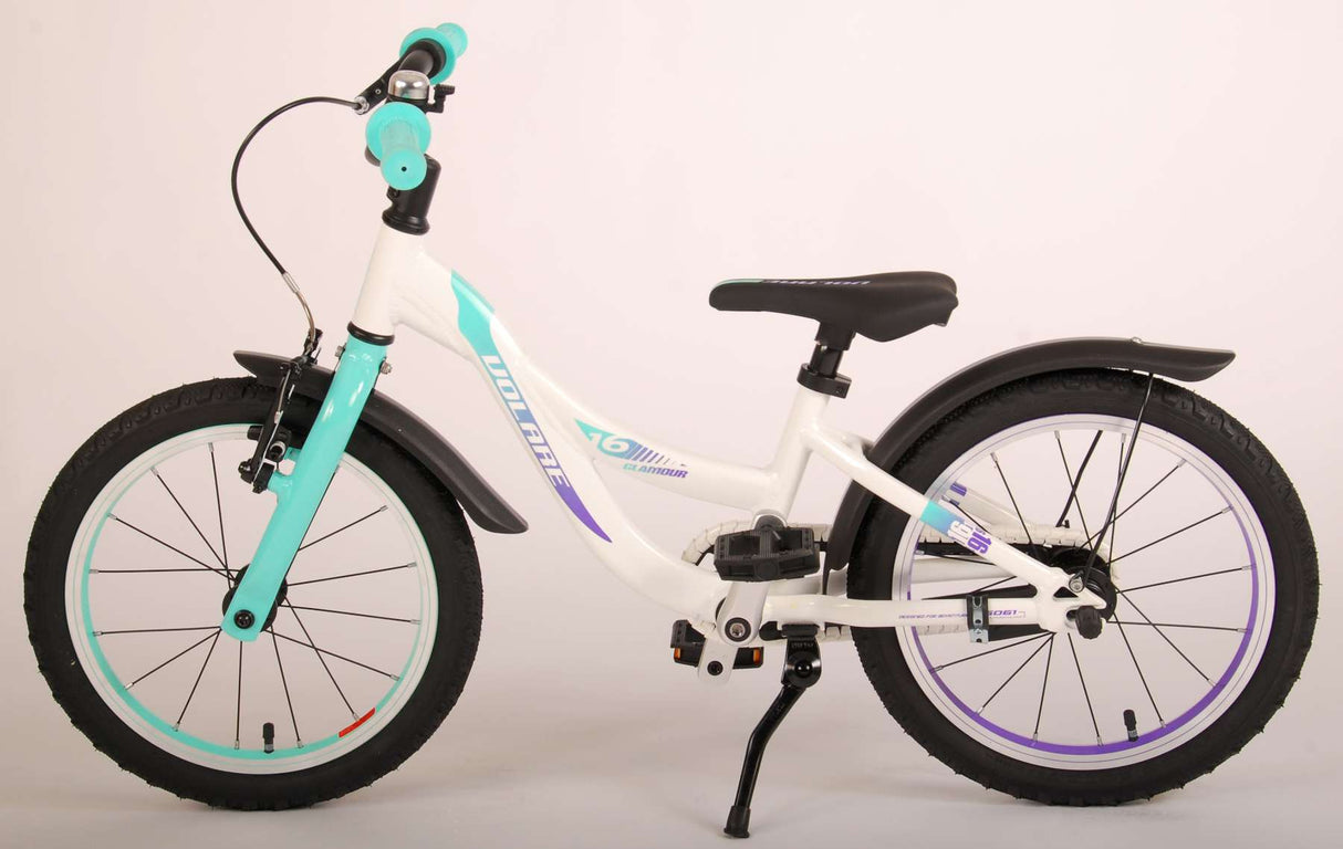 Volare Glamour Kinderfahrrad - Mädchen - 16 Zoll - Perlmutt Mintgrün - Prime Collection