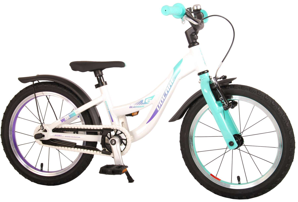 Volare Glamour Kinderfahrrad - Mädchen - 16 Zoll - Perlmutt Mintgrün - Prime Collection