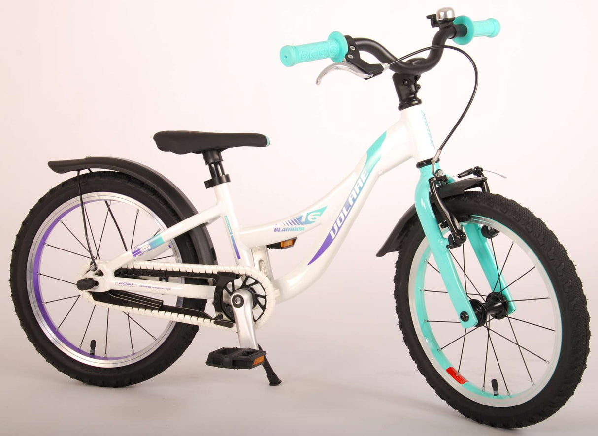 Volare Glamour Kinderfahrrad - Mädchen - 16 Zoll - Perlmutt Mintgrün - Prime Collection