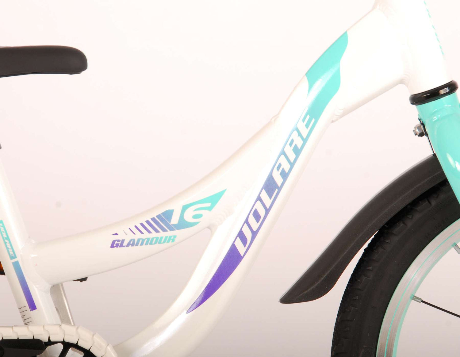Volare Glamour Kinderfahrrad - Mädchen - 16 Zoll - Perlmutt Mintgrün - Prime Collection