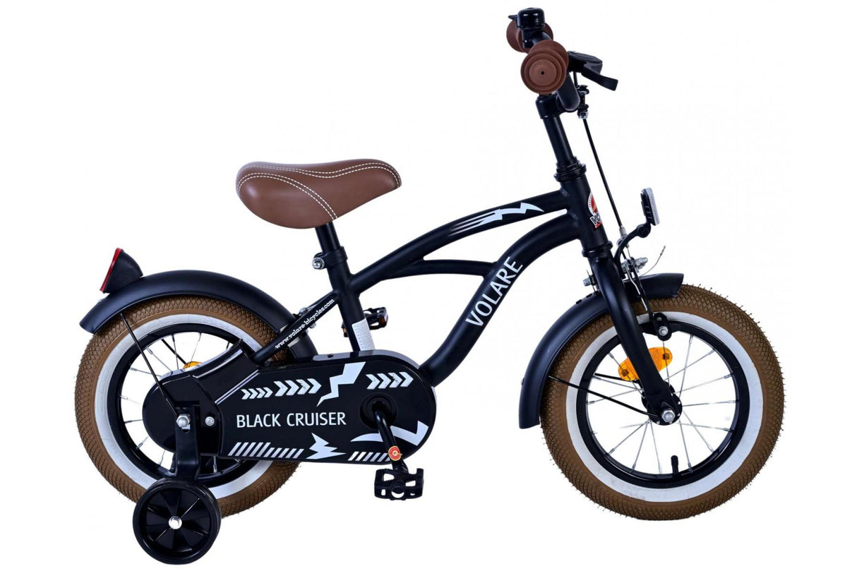 Volare Black Cruiser Kinderfahrrad - Jungen - 12 Zoll - Schwarz