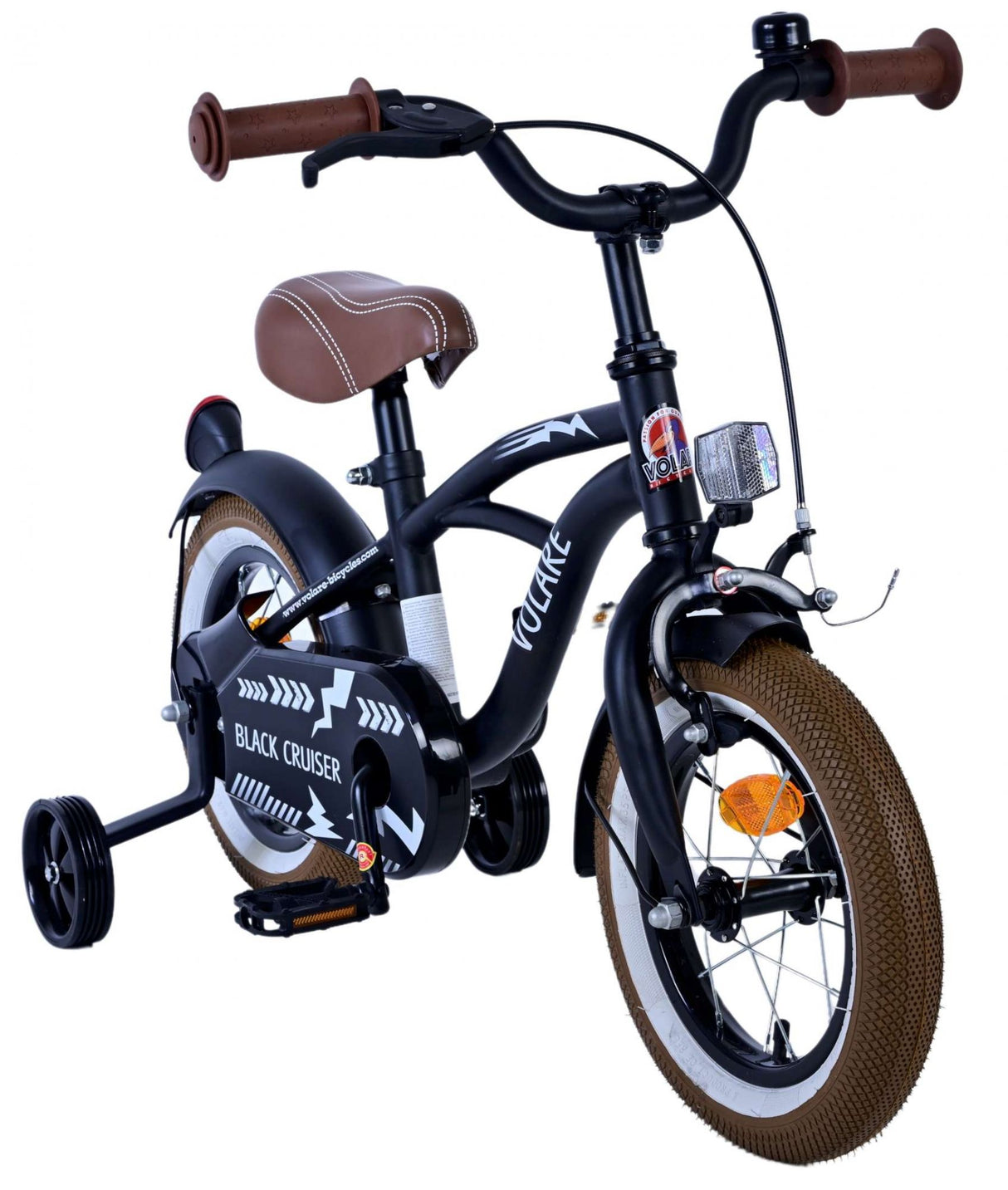 Volare Black Cruiser Kinderfahrrad - Jungen - 12 Zoll - Schwarz