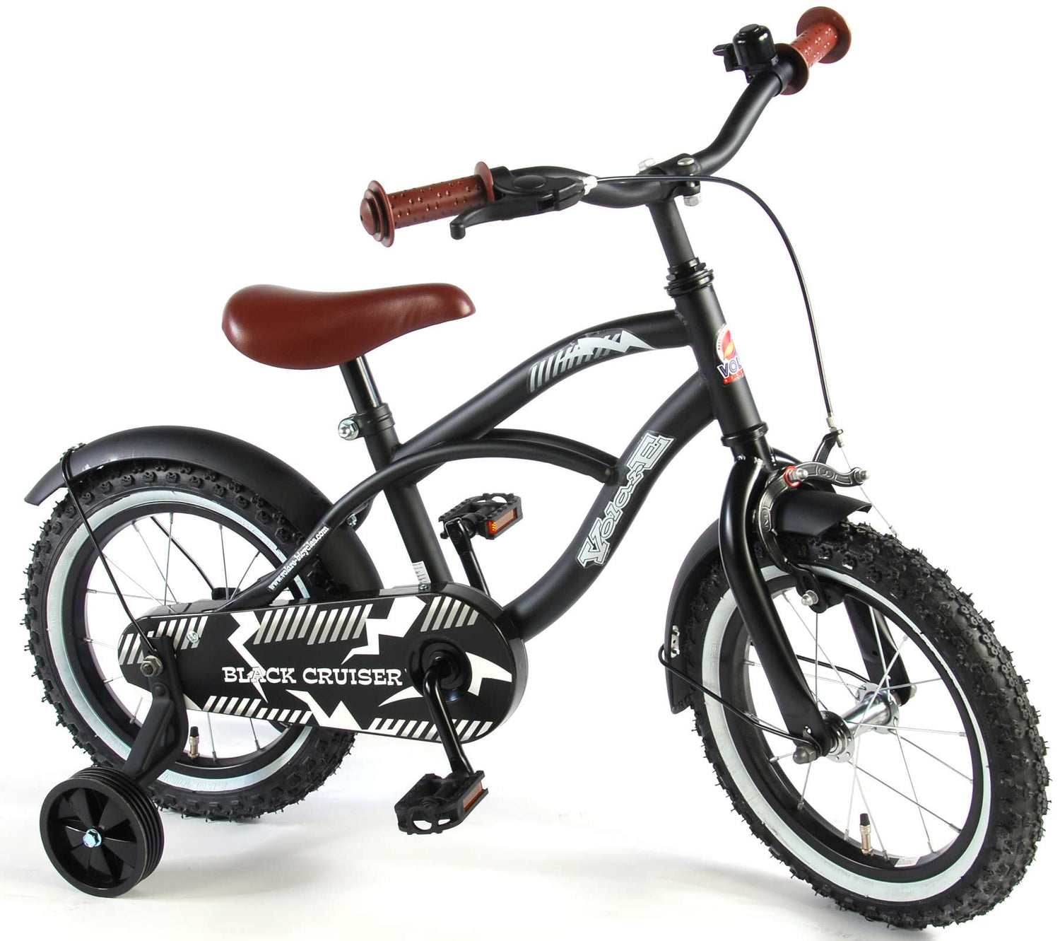 Volare Black Cruiser Kinderfahrrad - Jungen - 14 Zoll - Schwarz - 95% zusammengebaut