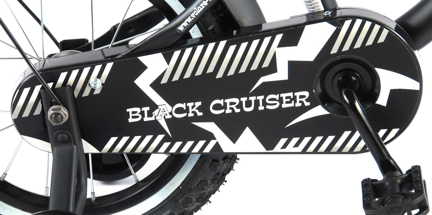 Volare Black Cruiser Kinderfahrrad - Jungen - 14 Zoll - Schwarz - 95% zusammengebaut