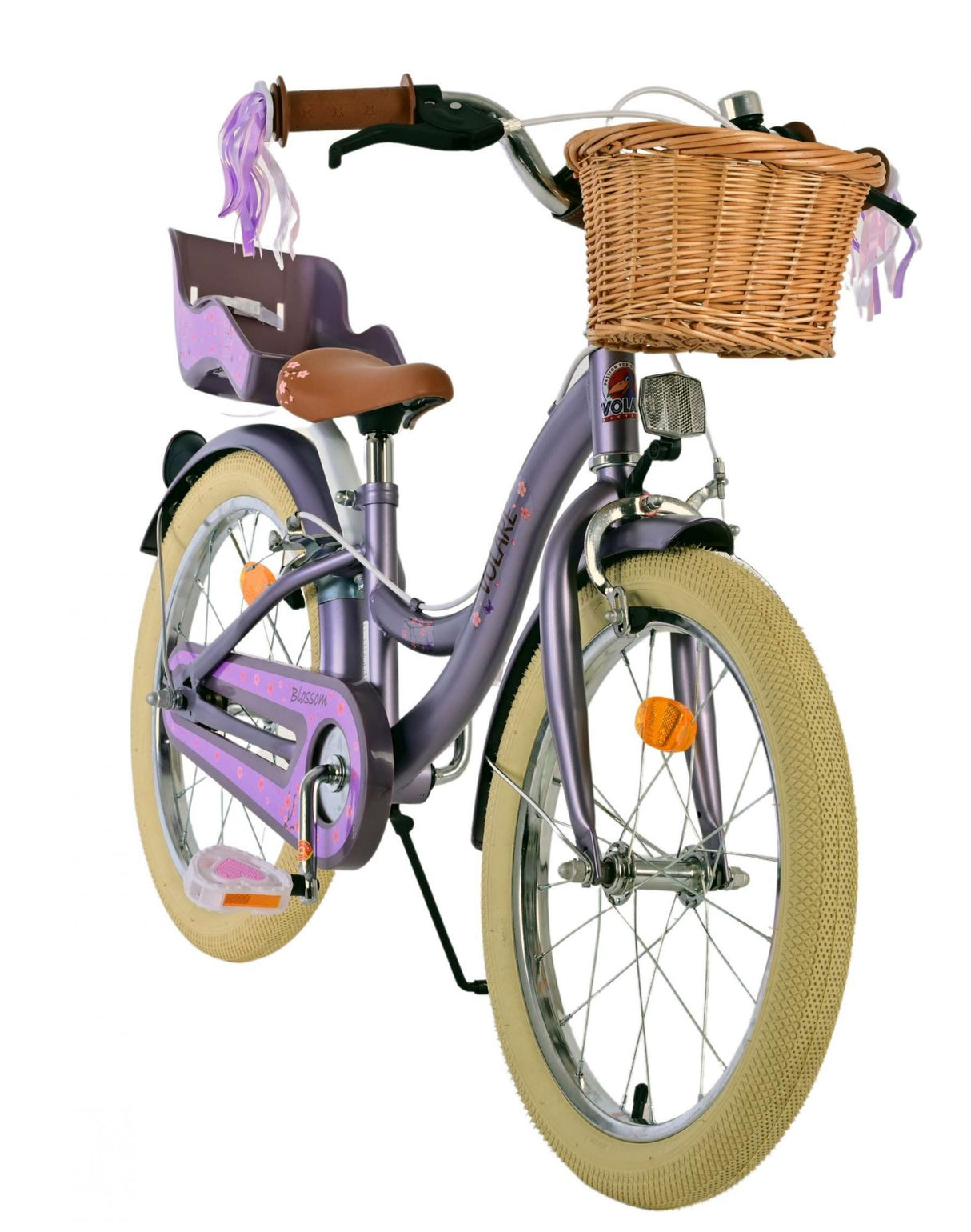 Volare Blossom Kinderfahrrad - Mädchen - 18 Zoll - Lila - Zweihandbremsen