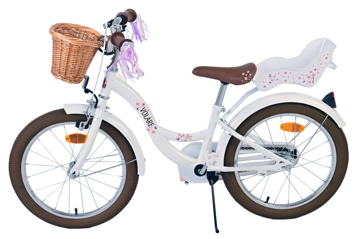 Volare Blossom Kinderfahrrad - Mädchen - 18 Zoll - Weiß