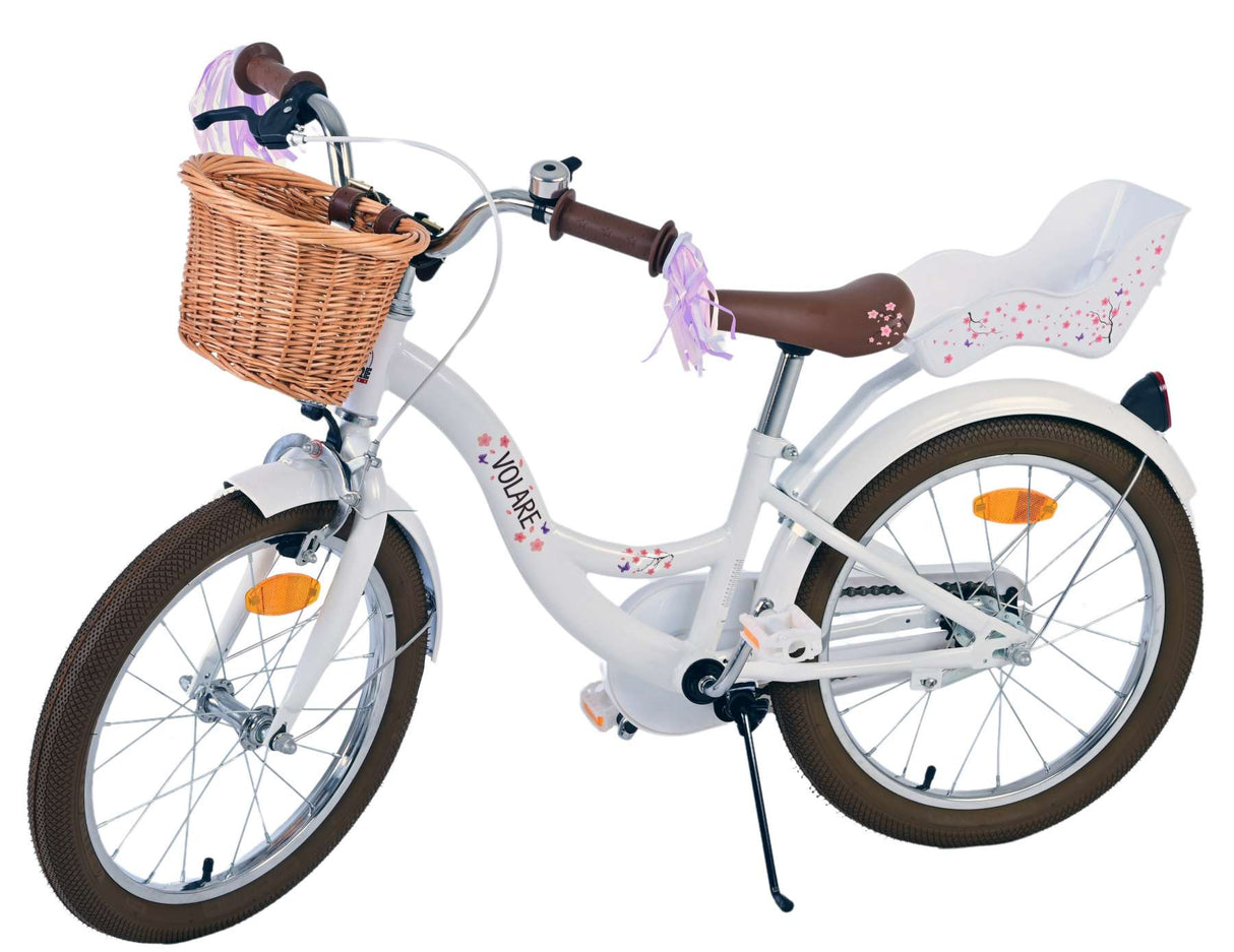 Volare Blossom Kinderfahrrad - Mädchen - 18 Zoll - Weiß