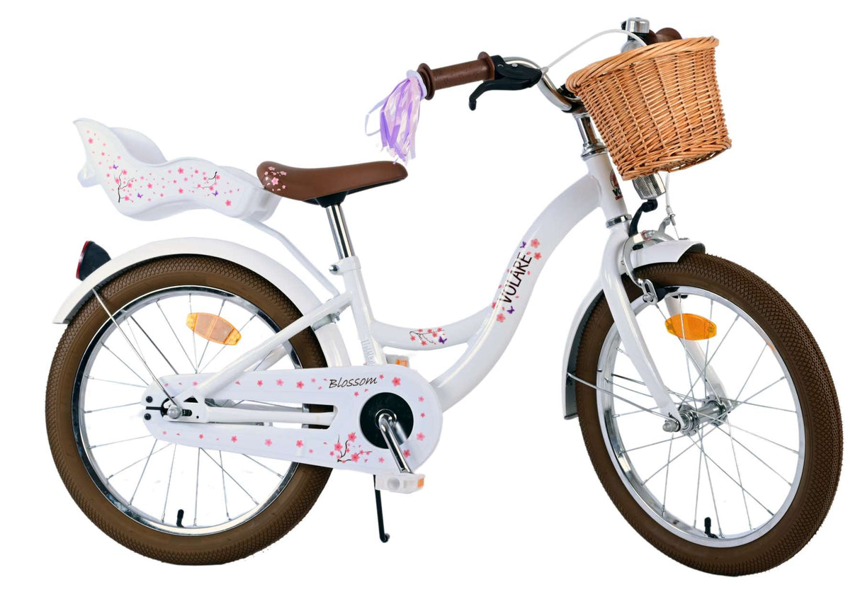 Volare Blossom Kinderfahrrad - Mädchen - 18 Zoll - Weiß