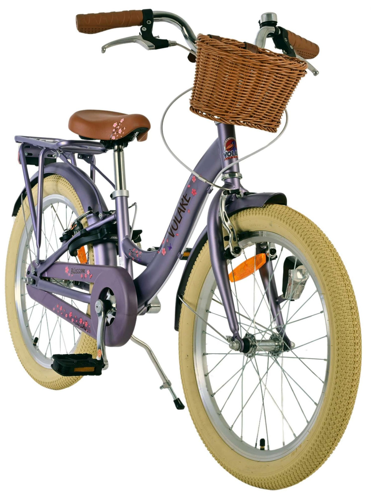 Volare Blossom Kinderfahrrad für Mädchen - 20 Zoll in Lila mit Handbremsen