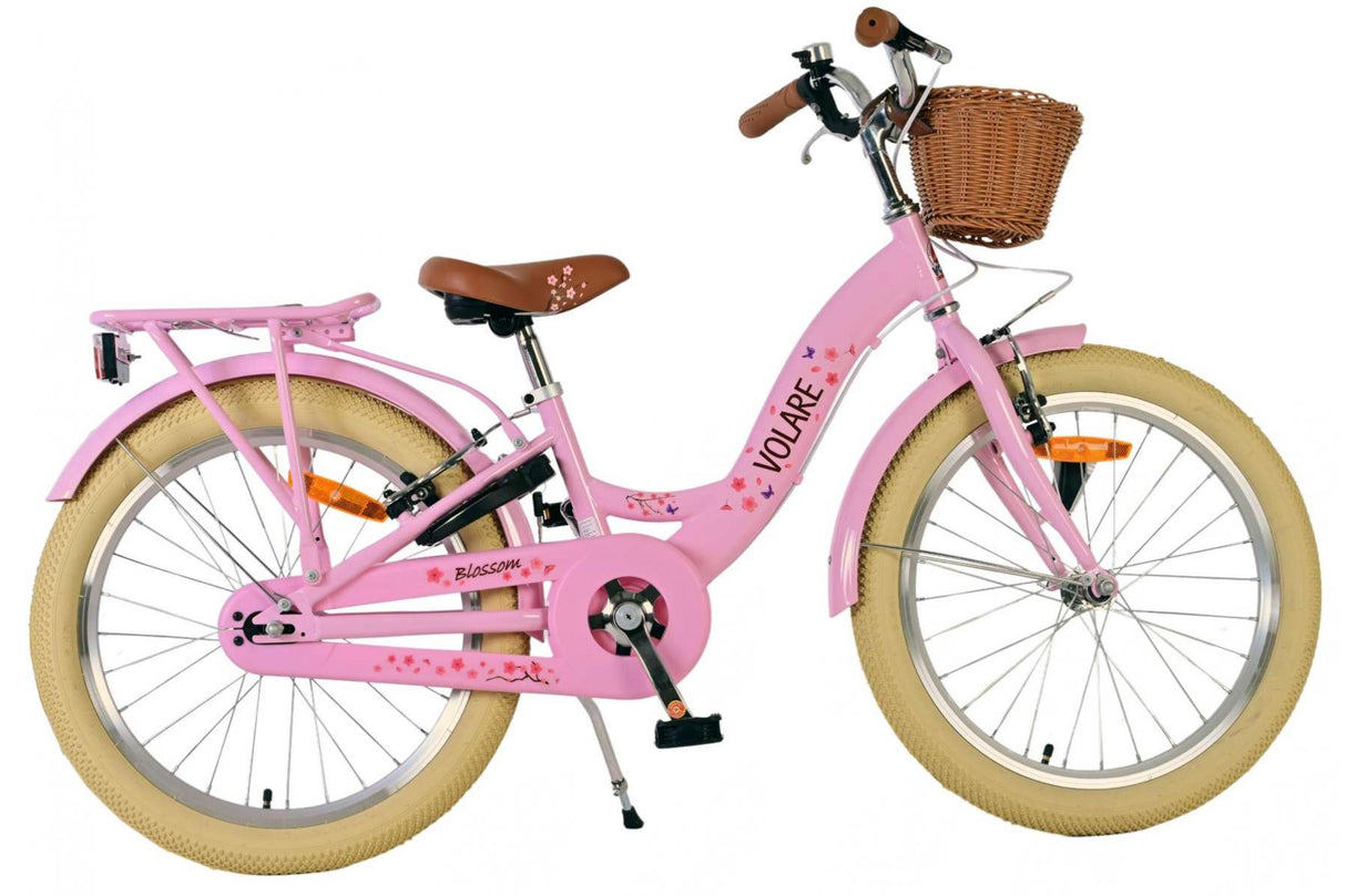 Volare Blossom Kinderfahrrad für Mädchen - 20 Zoll in Rosa mit Zweihandbremsen