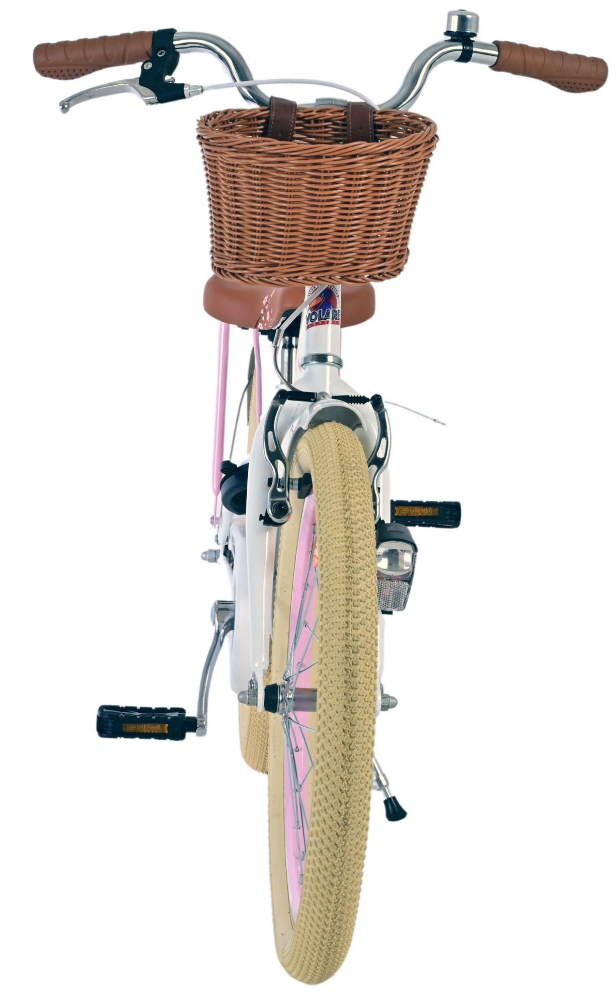 Volare Blossom Kinderfahrrad für Mädchen - 20 Zoll in Weiß mit Blütendesign