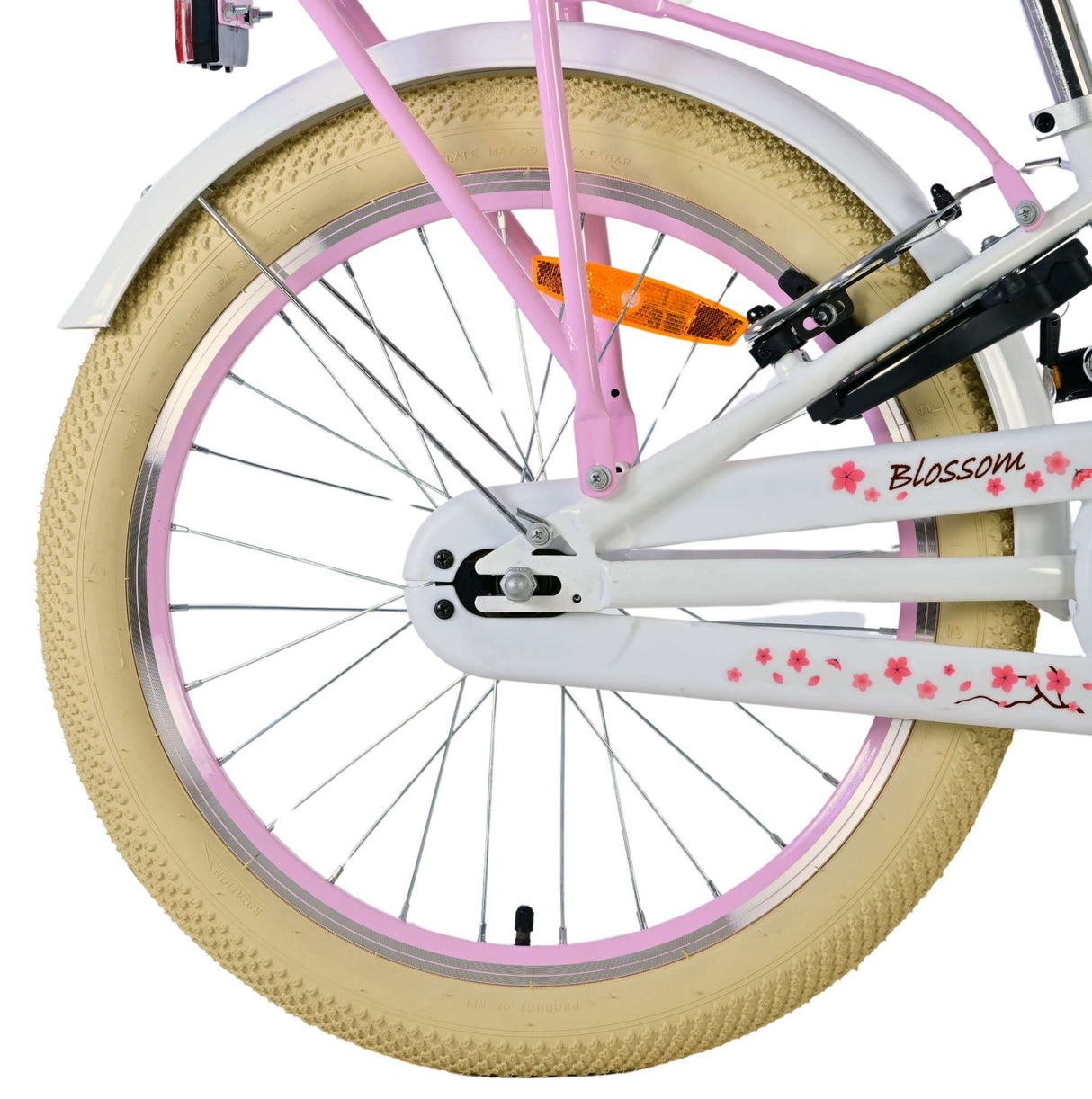 Volare Blossom Kinderfahrrad für Mädchen - 20 Zoll - Weiß mit Handbremsen
