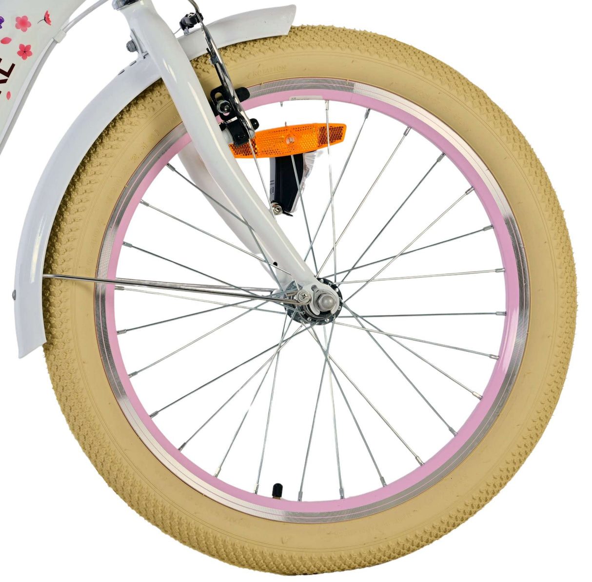 Volare Blossom Kinderfahrrad für Mädchen - 20 Zoll - Weiß mit Handbremsen