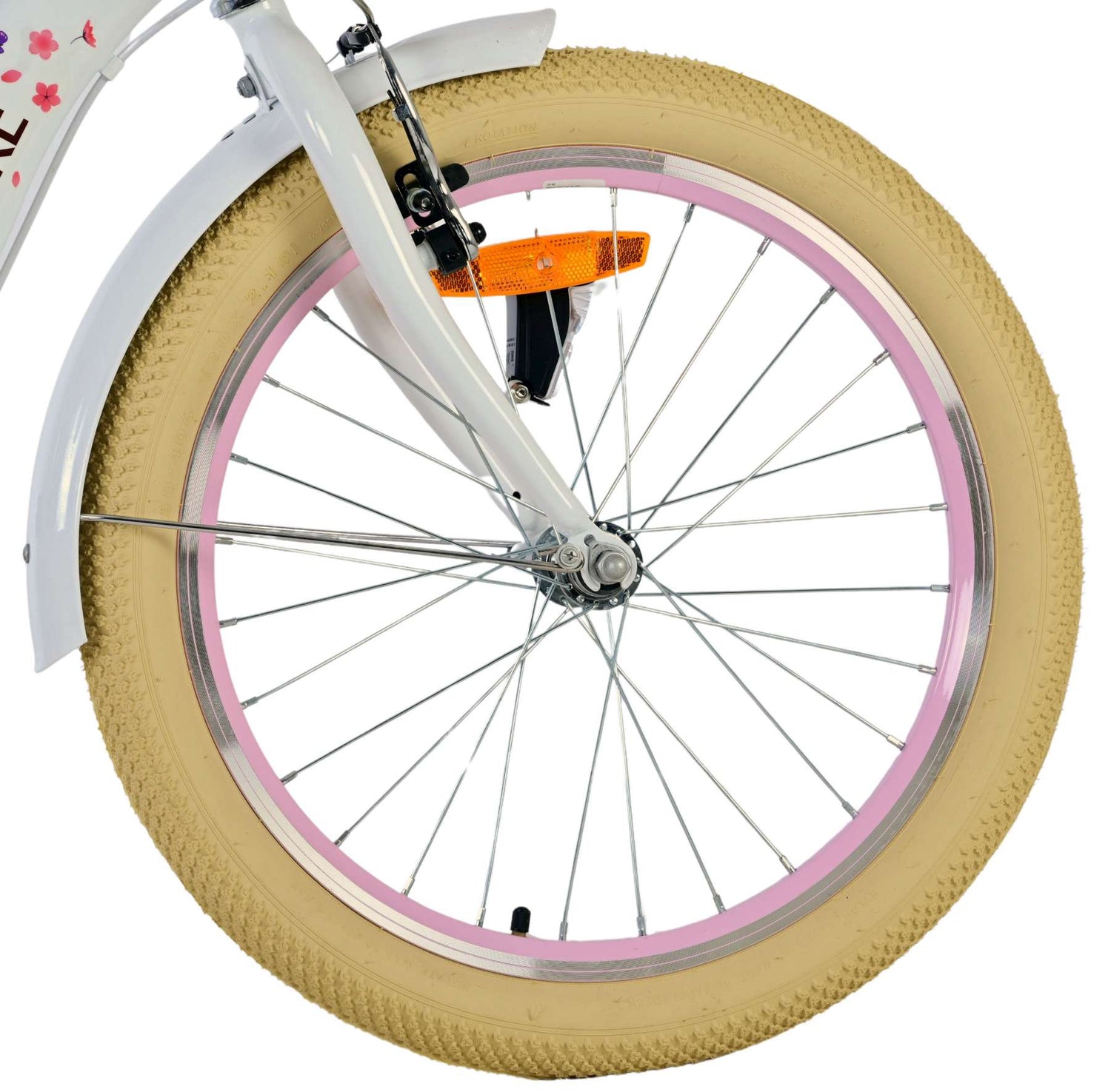 Volare Blossom Kinderfahrrad für Mädchen - 20 Zoll - Weiß mit Handbremsen