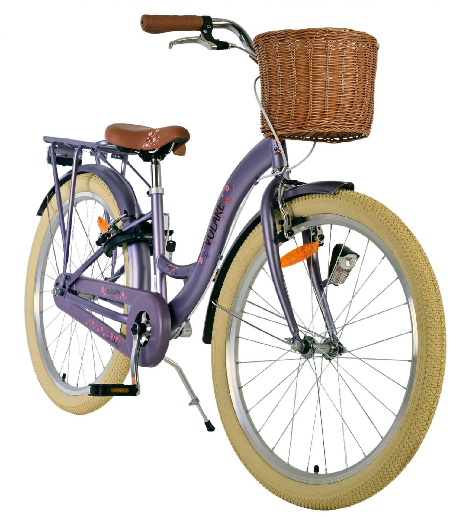 Volare Blossom Kinderfahrrad für Mädchen - 24 Zoll in Lila mit Handbremsen