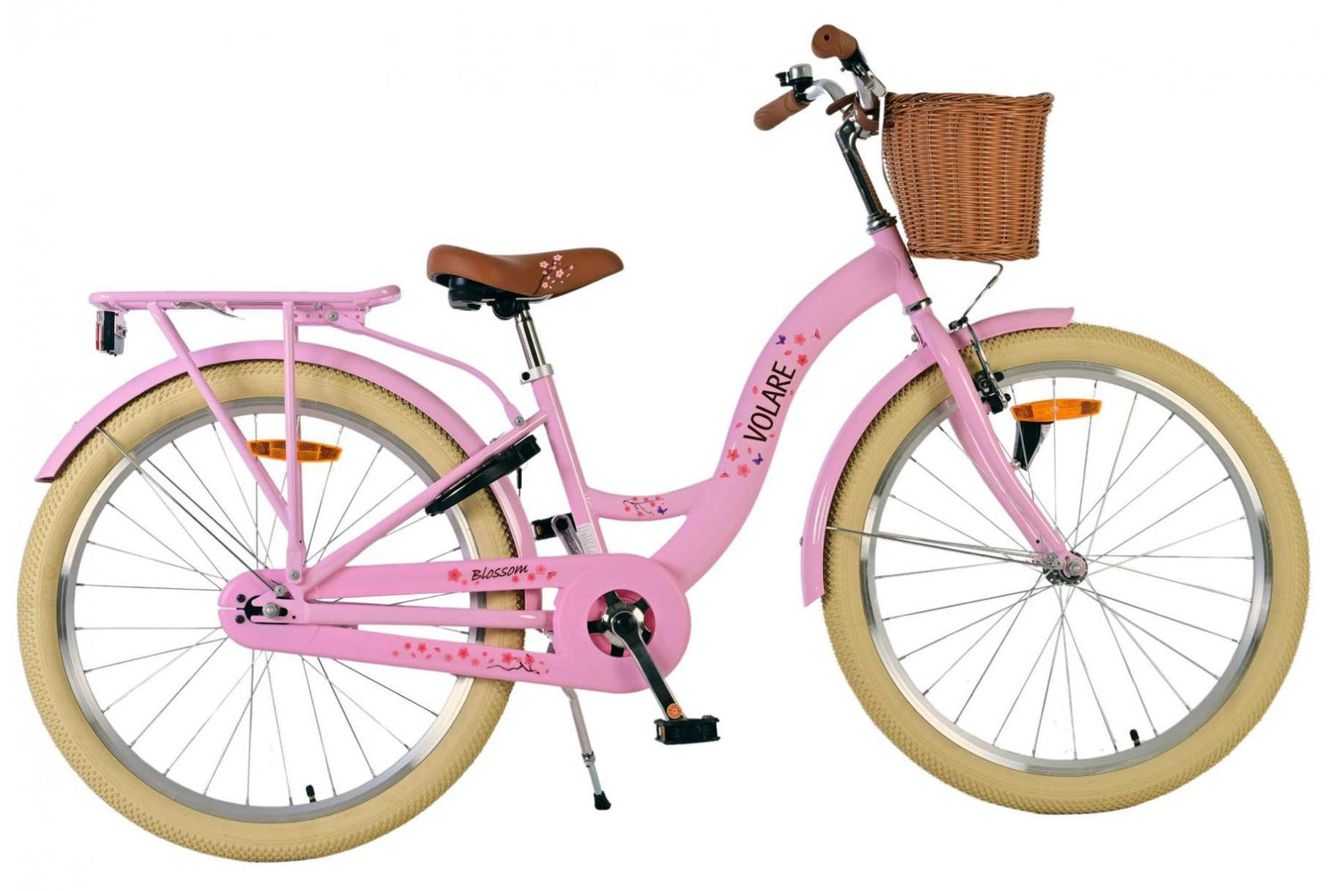 Volare Blossom Kinderfahrrad für Mädchen - 24 Zoll in Rosa mit Sicherheitsmerkmalen