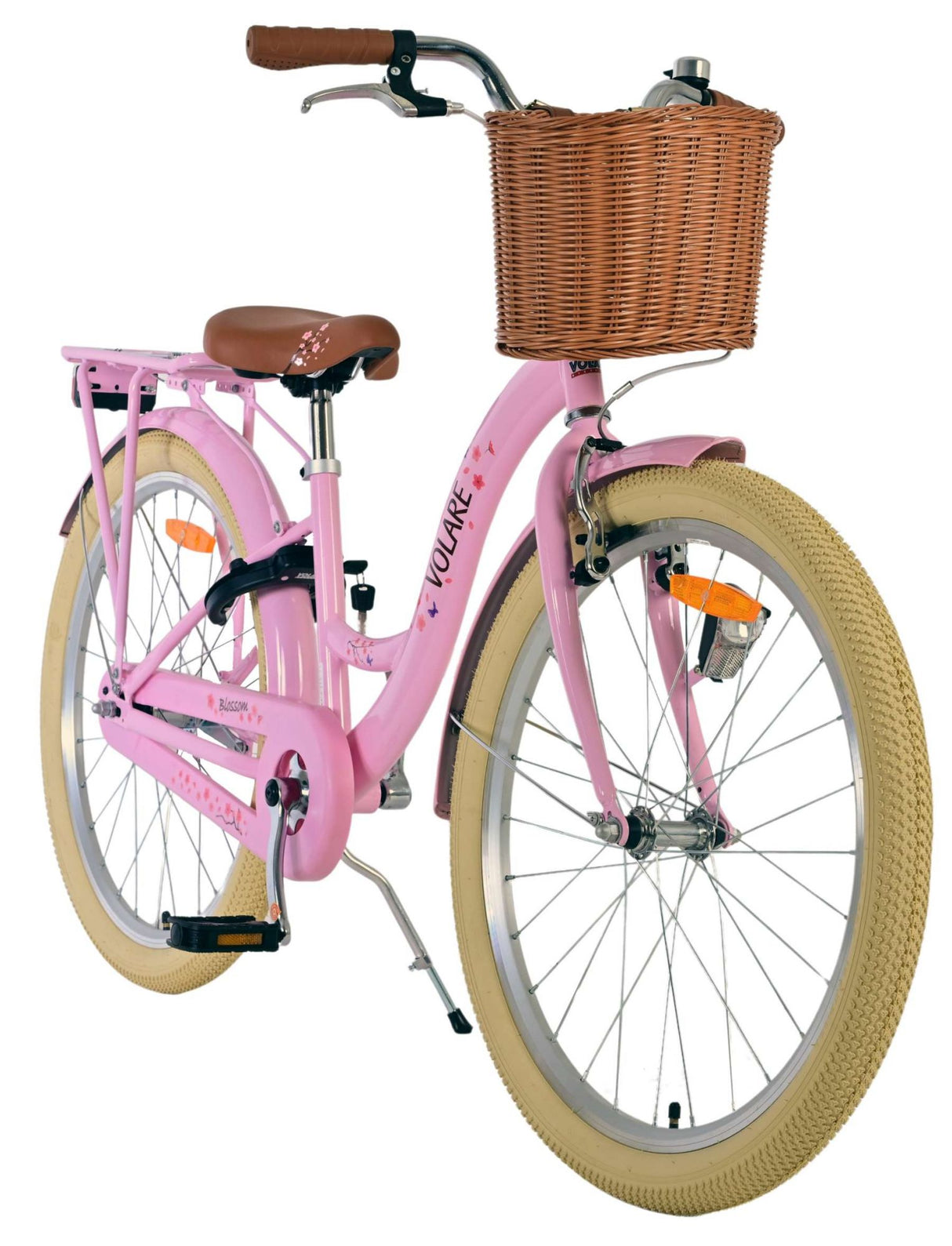 Volare Blossom Kinderfahrrad für Mädchen - 24 Zoll in Rosa mit Sicherheitsmerkmalen