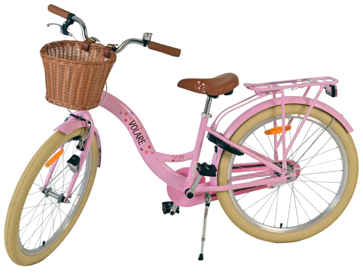 Volare Blossom Kinderfahrrad für Mädchen - 24 Zoll in Rosa mit Sicherheitsmerkmalen