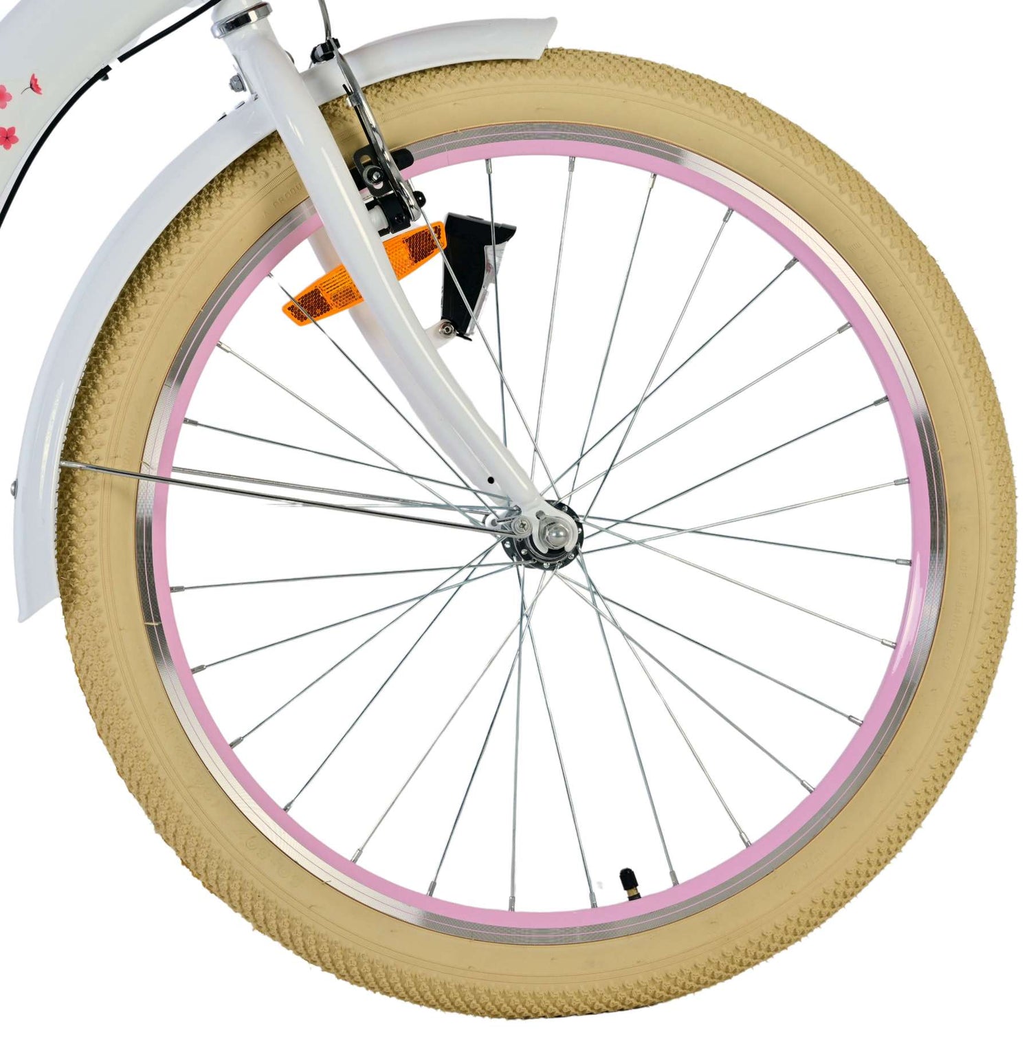 Volare Blossom Kinderfahrrad für Mädchen - 24 Zoll in Weiß mit 3 Gängen