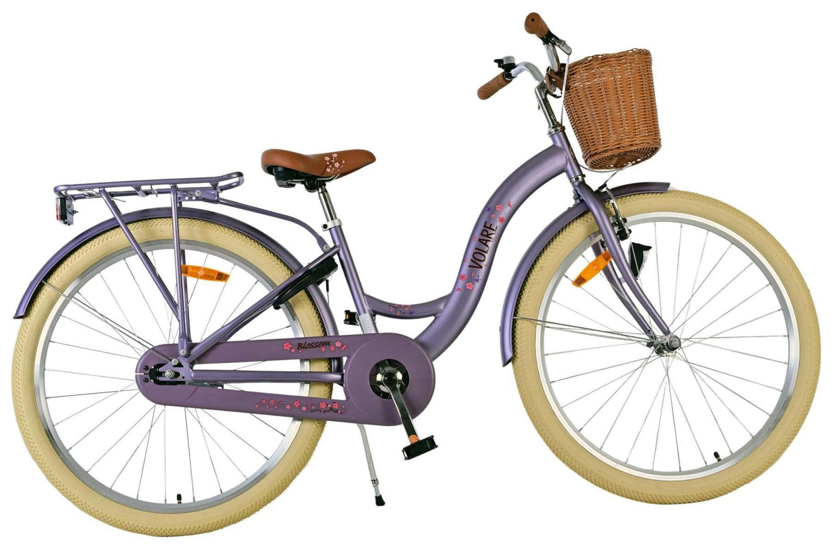 Volare Blossom Kinderfahrrad für Mädchen - 26 Zoll in Lila mit Sicherheitsmerkmalen