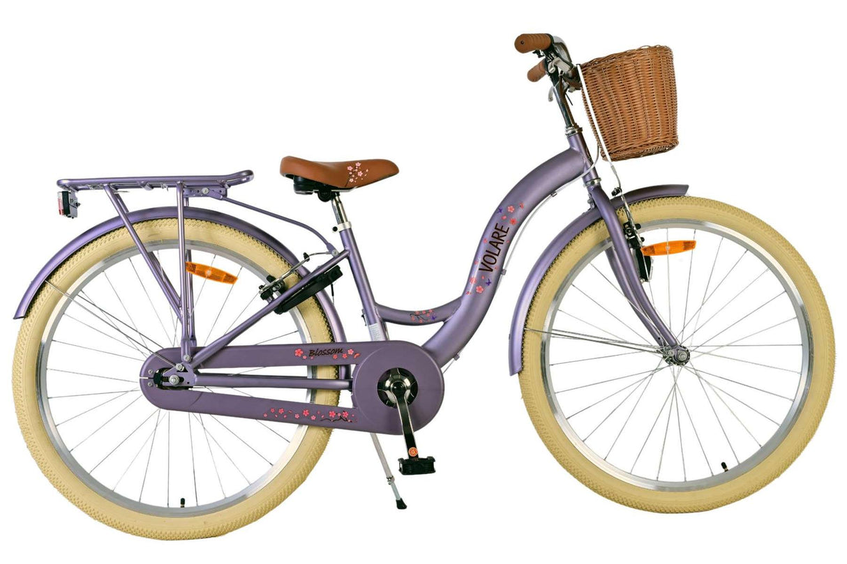 Volare Blossom Kinderfahrrad - Mädchen - 26 Zoll - Lila - Zwei Handbremsen
