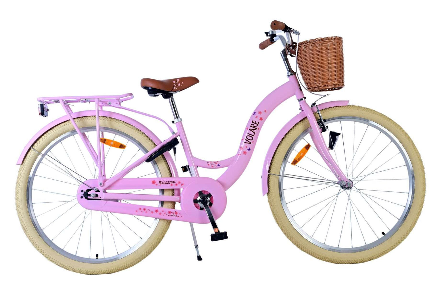 Volare Blossom Kinderfahrrad für Mädchen - 26 Zoll in Pink für sicheres Fahren