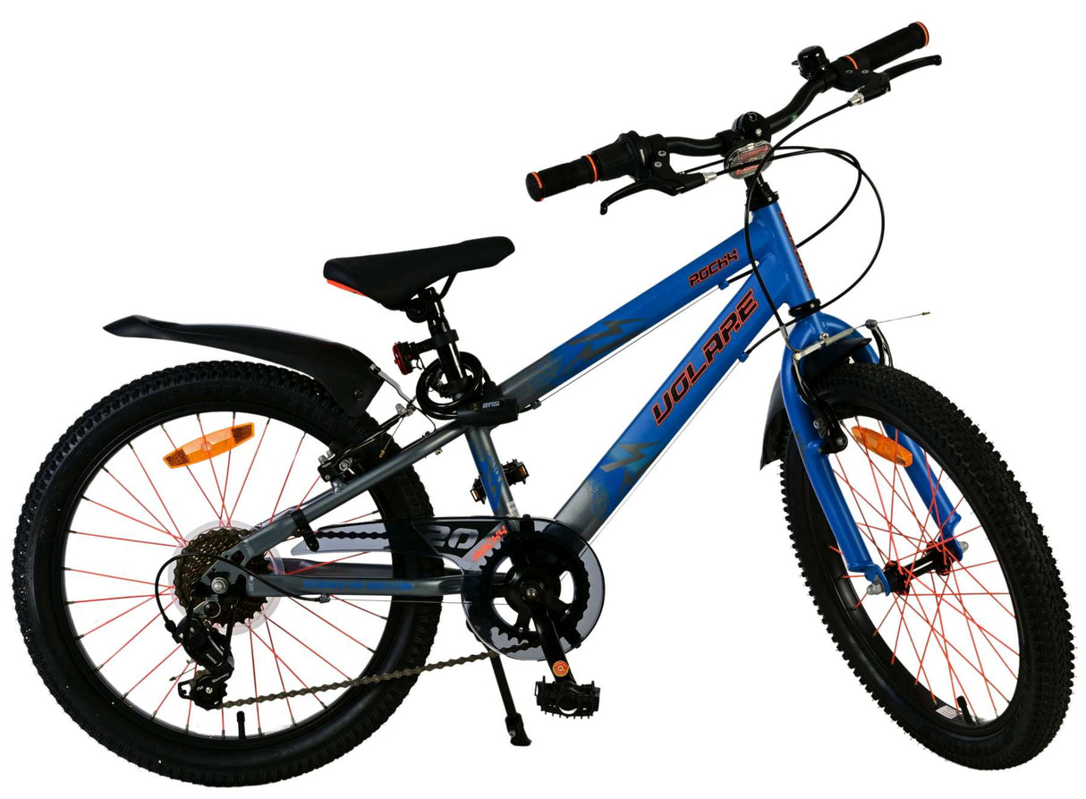 Volare Rocky Kinderfahrrad - 20 Zoll - 7 Gang - Blau für Kinder von 6 bis 8 Jahren