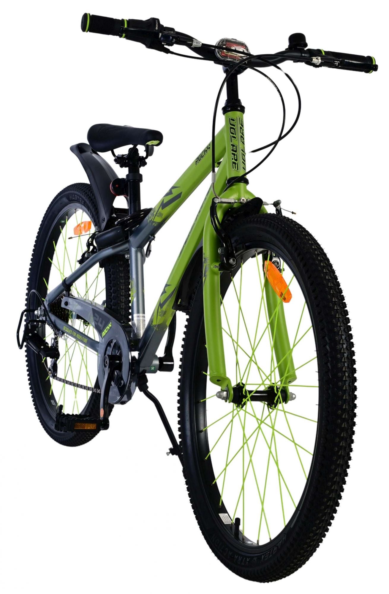 Volare Rocky Kinderfahrrad - 24 Zoll - Grün - 7-Gang für Jungen