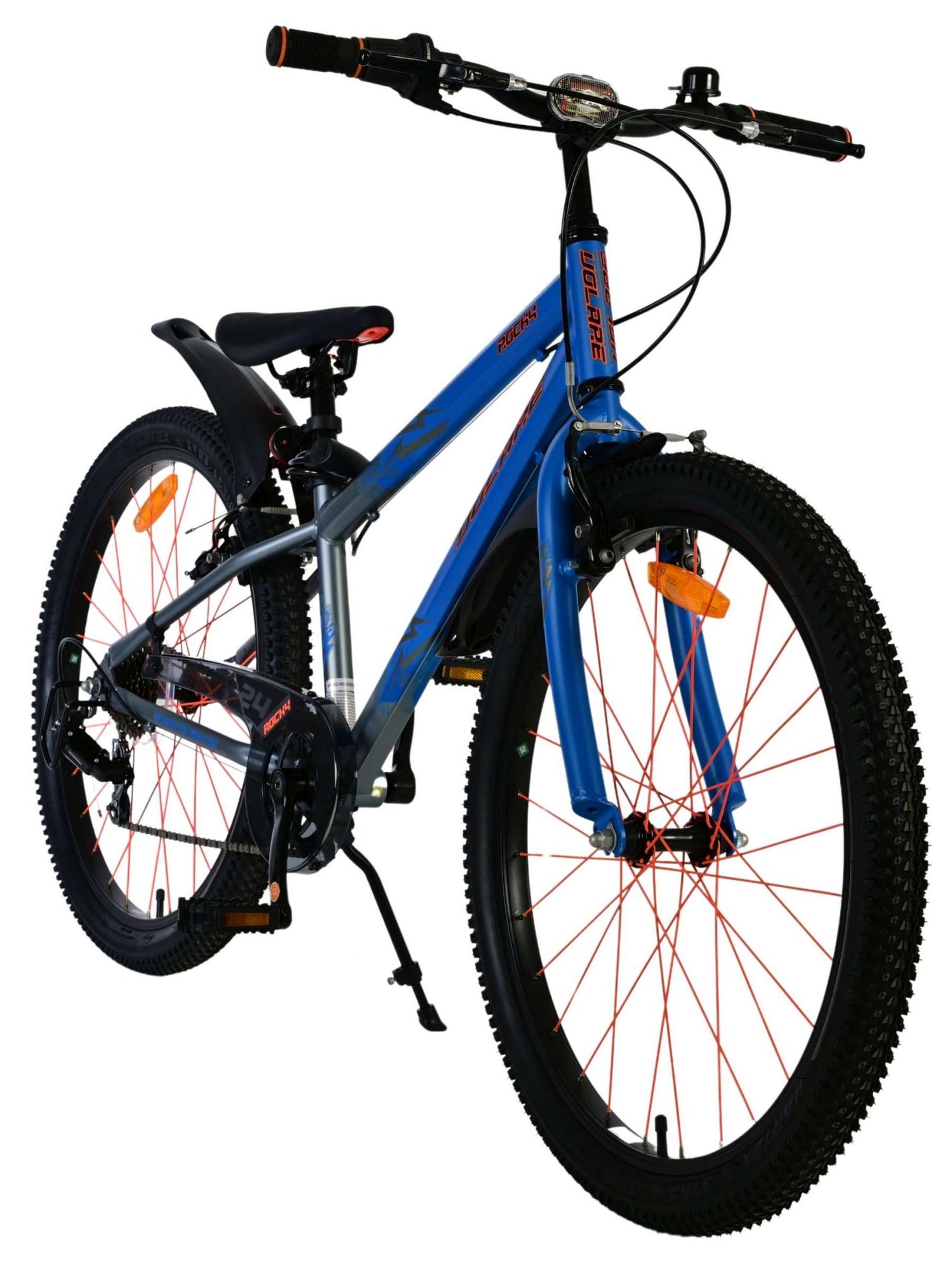 Volare Rocky Kinderfahrrad - 24 Zoll - Blau - 7 Gang für Jungen