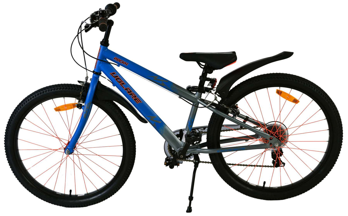 Volare Rocky Kinderfahrrad - 24 Zoll - Blau - 7 Gang für Jungen
