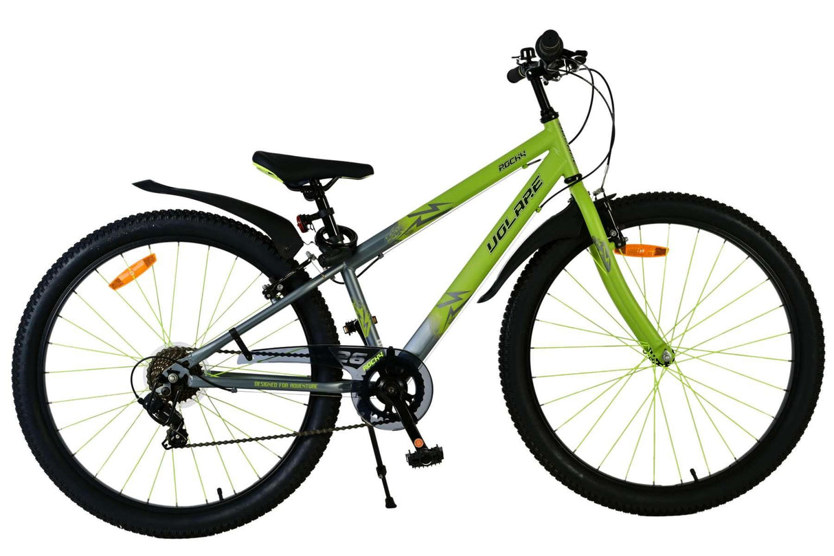 Volare Rocky Kinderfahrrad - 26 Zoll - Grün - 7-Gang - Zweihandbremsen für Kinder von 9 bis 12 Jahren