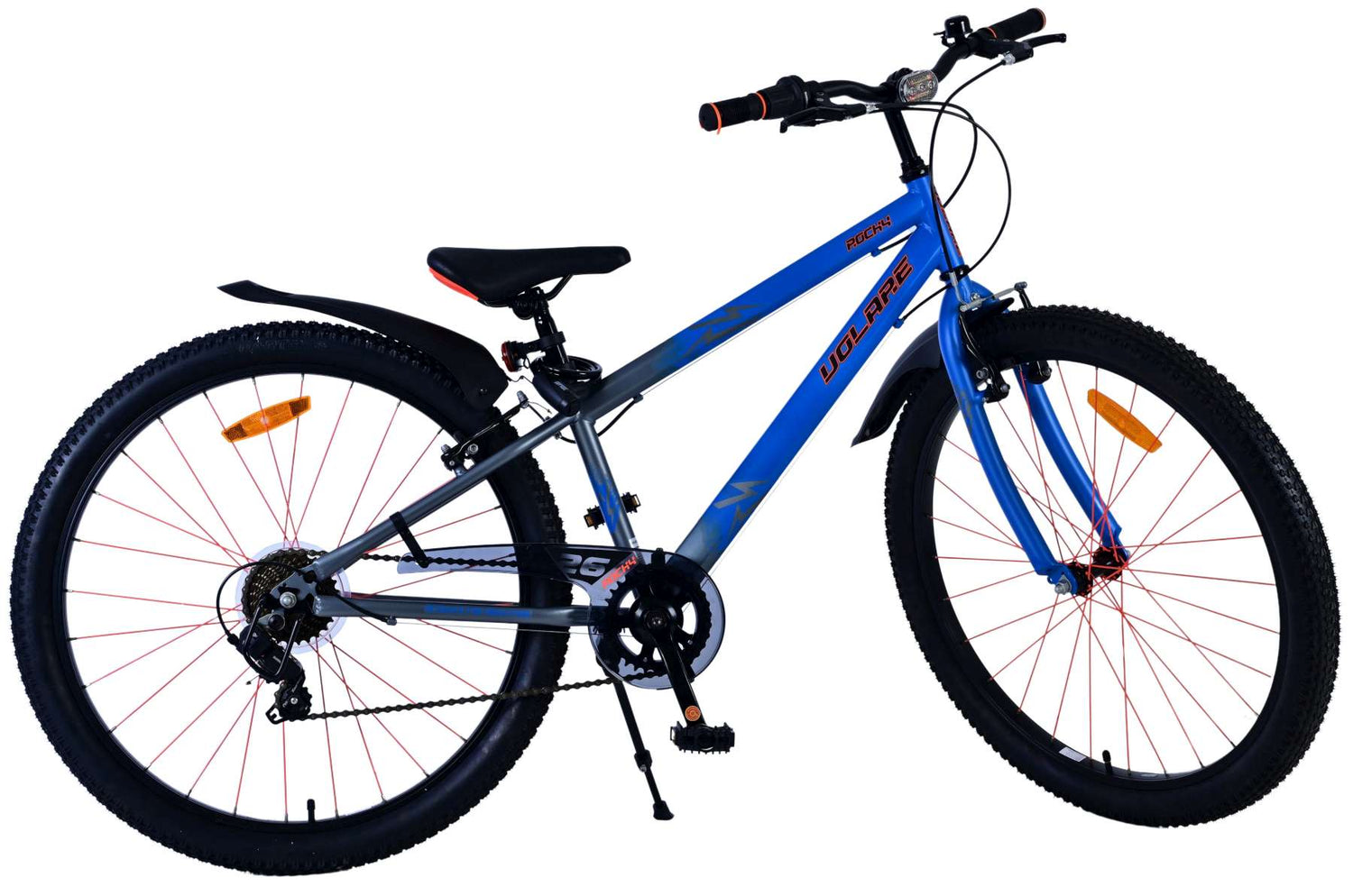 Volare Rocky Kinderfahrrad - 26 Zoll - Blau - 7 Gänge für Abenteuer und Sicherheit